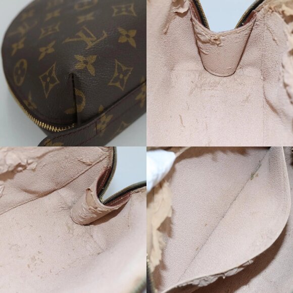 LOUIS VUITTON Monogram Trousse Demi Ronde Cosmetic Pouch M47520 LV Auth 110615 - Picture 16 of 16